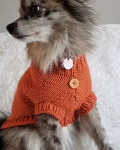 Qiqu – pull en laine pour chien, pull tricoté chaud pour petit poméranien Miniature Schnauzer