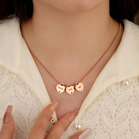 Collier personnalisé DIY pour femme en acier inoxydable avec pendentif motif cœur et chaîne à maillons, idéal pour fête, pierre de naissance, cadeau de Thanksgiving - Dropshipping