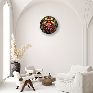 Spot décorations de noël pendentif en bois étiquette volante <span class=keywords><strong>série</strong></span> père noël bonhomme de neige wapiti rond signe plaque de porte - Product Image 5