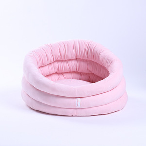 Three Layer Folding Cat <b>Bed</b> Round 48x48x33cm Crystal Velvet Soft Pet <b>Nest</b> For Cats All Seasons Use - Product Image 2