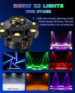 150W tête mobile <span class=keywords><strong>DJ</strong></span> scène lumières 6 bras abeille oeil RGBW LED lumière rotative <span class=keywords><strong>Starlight</strong></span> DMX512 et son activé éclairage de scène - Product Image 2