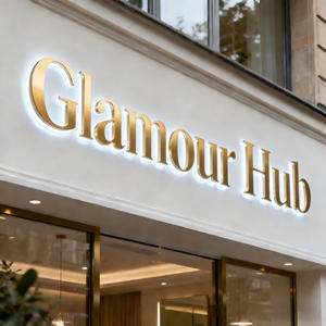 Lettres en relief personnalisées BOYANG en or poli 3D avec rétroéclairage, enseigne BEAUTY |   Halo LED 6000K |   Beauté extérieure de luxe haut de gamme - Product Image 3