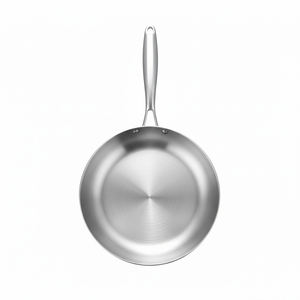 Sartén de acero inoxidable OEM/ODM 304, sartén antiadherente de fondo plano, sartén unida por impacto para uso en el hogar, hotel, restaurante - Product Image 3