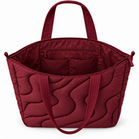 Sac fourre-tout matelassé en nylon personnalisé pour femme, léger, avec double poignée, sac de shopping à bandoulière, OEM ODM