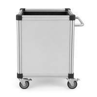 Chariot de retour de livres mobile en alliage d'aluminium robuste avec poignée en acier inoxydable, revêtement en feutre, écologique et résistant à la rouille pour bibliothèque