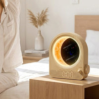 Reloj Despertador con Luz Nocturna de Luna 3D Atenuable, Efecto Meteoro, 12 Niveles de Volumen, Doble Alarma y Temporizador de Sonido, OEM ODM
