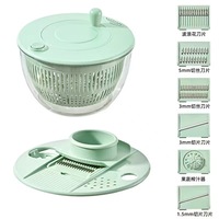 2-in-1 Saladeslinger met groentesnijder, plastic dehydrator, duurzaam multifunctioneel keukengerei