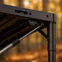 Table de camping hydraulique IGT, table tactique pliable portable en acier au carbone épaissi, ouverture automatique à 4 tiges pour barbecue et pique-nique en extérieur