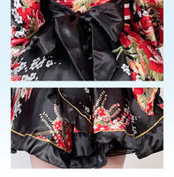 Ensemble de costumes d'anime imprimés de fleurs pour femmes, kimono japonais, peignoir d'été, robe sexy et mignonne de Geisha Haori, robe Lolita Kawaii