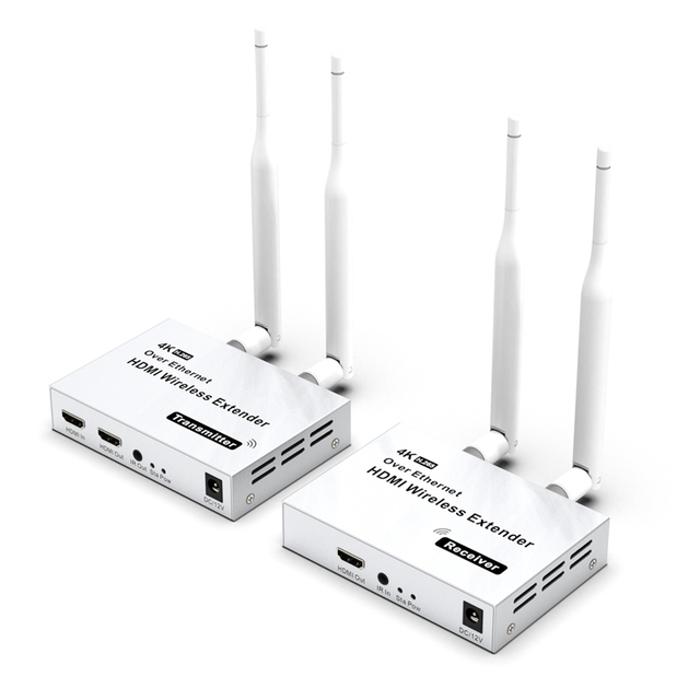 4K 200m 5.8GHz 1 TX-4 RX Audio Video Extender Kit Wireless HDMI Transmitter and Receiver with IR Support One to Many