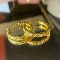 Boucles d'oreilles créoles en or plaqué or moderne CAOSHI, vente chaude, nouveauté, mariage, fiançailles, mode, fête, boucles d'oreilles créoles en zircon cubique pour femmes