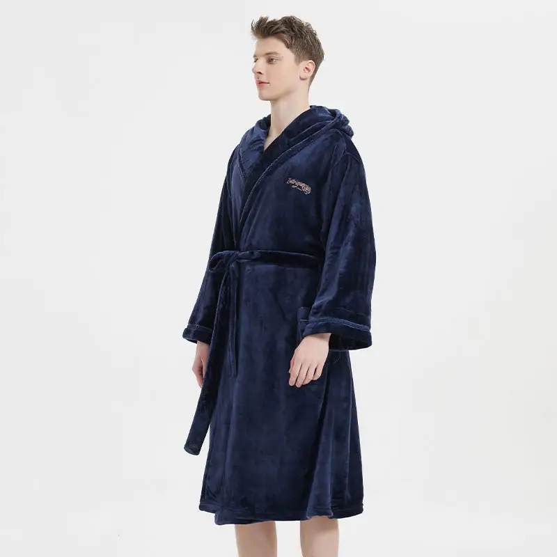 Hot sell hooded terry cloth robes fleece sleep tops men women's sleepwear hotel/spa bathrobe with hood
