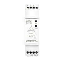 Relais de Séquence de Phase et de Défaillance de Phase Miniature Haute Puissance FKV-03 AOTAI à Commutation Automatique 3*380V AC Neutre 5A Nominal 50/60Hz avec Affichage LED