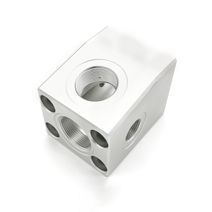 CNC Machined Aluminum Milling Block With Threaded Holes And Precision Bore - Product Image 1