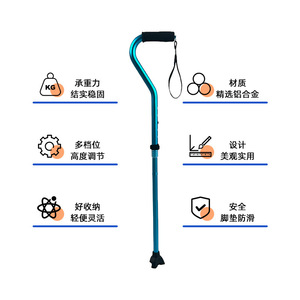 Bastón de Aluminio Guoyao, Plegable y Telescópico, con Diseño Antideslizante para Apoyo de Personas Mayores - Product Image 2