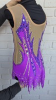 Luxueux motif conception filles gymnastique rythmique compétition Costume brillant strass gymnastique artistique justaucorps Ballet