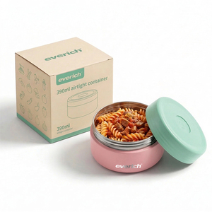 Everich 390nl Custom Ice Cream Food Jar Stainless Steel <strong>Double</strong> <strong>Wall</strong> Kids Food Container LGFB Insulated Lunch <strong>Box</strong> - Product Image 1