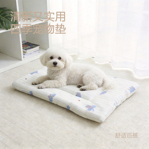 Soft Cotton Checkered Pet Mat Rectangle Four Seasons Dog <b>Bed</b> Warm Comfortable Hand Wash Fill Material Cotton - Product Image 4