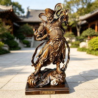 Statue de Guerrier Général en Bronze avec Couronne de Rubans pour Hall d'Hôtel, Entrée de Temple, Jardin – Taille et Couleur Personnalisables – Décoration Religieuse