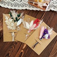 Mini Bouquet de Fleurs Séchées Pampas, Composition Florale Boîte aux Lettres, Carte de Vœux, Petit Bouquet
