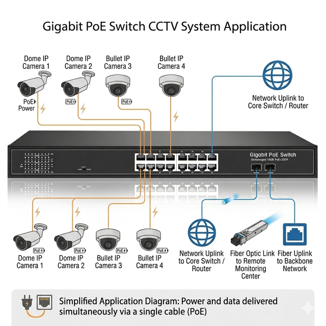Wholesale 16 Port Gigabit PoE Switch with 2 SFP Uplink, 300W Power Budget, L2 Managed VLAN QoS for CCTV & Wireless AP