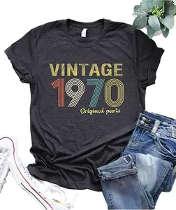 T-shirt 50e 49e anniversaire cadeau t-shirts drôle anniversaire voeux fête chemises mignon décontracté hauts