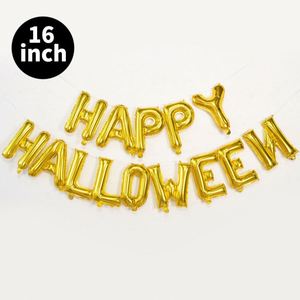 16 Inch Happy Letter Set Halloween Foil Wall Background <b>Decoration</b> 4 Colours Air Inflation <b>Balloon</b> - Product Image 4