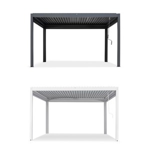 Persiana impermeable de aluminio Perlogas <span class=keywords><strong>Toldo</strong></span> bioclimático al aire libre Sistema de Louvre Pérgola de techo Gazebos para la venta - Product Image 1
