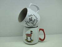 Mug Keramik Cetak Decal Kustom - Kopi/Teh/Susu Desain Minimalis Kembali ke Sekolah Kapasitas Besar 550ml