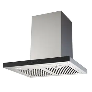 Factory Supplier T Shape 900Mm Matt Black Smoke Suction Ventilation Control Extractor Hood Vented Easy Clean Kitchen Chimney