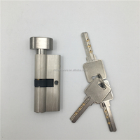 Cylindre C4 et clés d'ordinateur en nickel satiné pour porte de différentes tailles européennes