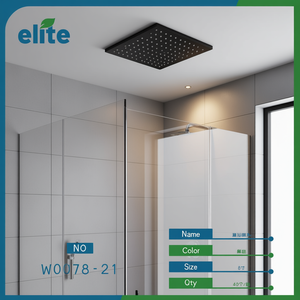 Elite Ultra Thin Overhead Shower Head 8 Inch Square Matte Black Stainless Steel Bathroom Ceiling Rain Shower - Product Image 2