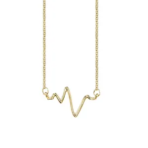 Custom necklace jewelry gold plated stainless steel heartbeat necklace women
