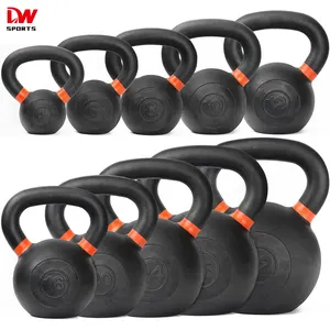 DW SPORTS-Kettlebell de hierro fundido negro para gimnasio y Fitness, superventas