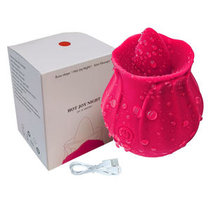 Vibratore Femminile in Silicone a Forma di Rosa con Stimolatore Clitorideo e per Capezzoli, Giocattolo Sessuale per Adulti, Masturbatore Femminile all'Ingrosso - Product Image 2