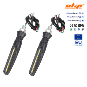 ไฟเลี้ยว LED 12V แบบเรียงลำดับพร้อมไฟวิ่งกลางวันสีขาว DRL, ชุดไฟเลี้ยวสำหรับมอเตอร์ไซค์แบบสากล 2 ชิ้น - Product Image 1