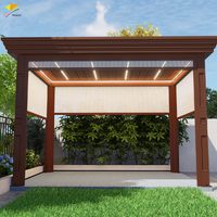 Jardin extérieur motorisé métal aluminium cadre persiennes stores cadre rideaux écran systèmes de toit en métal pour pergola