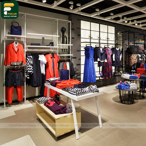 ชั้นวางเสื้อผ้าแฟชั่นสำหรับร้านเสื้อผ้าหรูหรา ตู้ติดผนัง ชั้นวางของ เคาน์เตอร์คิดเงิน กระจกบูติก ตู้เสื้อผ้า - Product Image 1