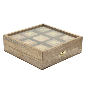 Gioco da tavolo in legno Tic Tac Toe, design classico per tavolino da caffè o serate di gioco in famiglia, elemento decorativo. - Product Image 3
