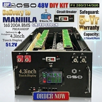 Kit DIY QSO DDP Livraison Philippines Manille 16Kwh 48V avec boîtier BMS 16S 200A 314Ah 280Ah 51.2V 15kwh pour batterie Lithium LiFePO4