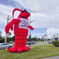 Homard Gonflable Géant d'Extérieur pour Publicité, Mascotte Publicitaire, 1 MOQ, Durable, Étanche, Résistant au Vent, 10-12 pieds, Alimenté Électriquement, Marque