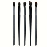 Pinceau professionnel personnalisé à poils synthétiques fins et plats, pour sourcils, eyeliner et détails, avec pochoir à sourcils intégré