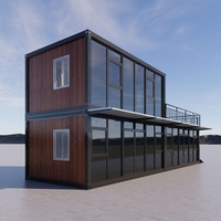 détachable de luxe de 2 étages pour stand d'immeuble de bureaux Maison modulaire préfabriquée en panneaux sandwich pour camp