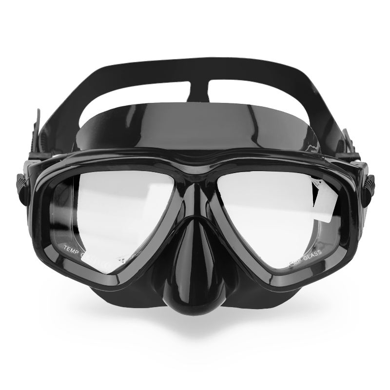 Aloma Black Anti Fog Film Tempered Glass Prescription Lens Silicone Skirt Low Volume Swim Scuba Masks Snorkel Free Diving Mask