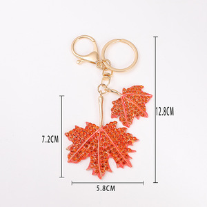 Xun Xin Sáng Tạo Sáng Tạo Bling Thạch Tinh Thể Kim Loại Hợp Kim Móc Chìa Khóa 3D Lấp Lánh <span class=keywords><strong>Canada</strong></span> Maple Leaf Keychain - Product Image 5