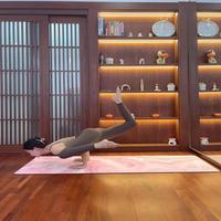 Tapete de Yoga Rectangular de Goma con Sensación de Gamuza, 5mm de Grosor, Inodoro, Antideslizante, Amortiguador de Impactos, Aislante de Sonido, para Fitness/Step
