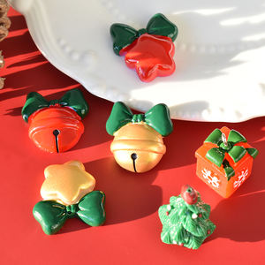 Cabochons en résine à dos plat en forme de clochettes de Noël et nœuds, accessoires mignons pour loisirs créatifs et décoration de scrapbooking - Product Image 5