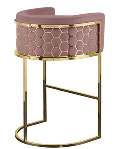 Nouvelle <span class=keywords><strong>Chaise</strong></span> <span class=keywords><strong>de</strong></span> <span class=keywords><strong>Bar</strong></span> Industrielle Moderne Multicolore en Métal Durable avec Tissu Velours et <span class=keywords><strong>Dossier</strong></span> Nid d'Abeille pour Salon et Chambre à Coucher - Product Image 4