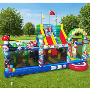 Gran Parque Inflable Gigante para Niños, Zona de Juegos al Aire Libre, Ciudad de la Diversión, Tobogán Inflable Jumbo con Personajes para Niños - Product Image 1