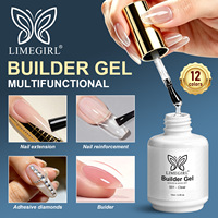 Colle de construction UV 12 couleurs (séchage rapide) pour extensions d'ongles sans capsules - Usage professionnel en salon